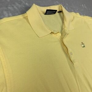 Masters Collection Polo Shirt Mens Large Yellow Golf Short Sleeve Pima Cotton